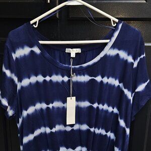 NWT MINE BRITTON STITCH FIX XXL LEVIE KNOT FRONT KNIT TEE DARK BLUE TIE DYE